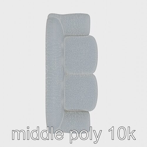 Cartoon Miniature Sofa Model with Round Shapes Low-poly 3D model 5