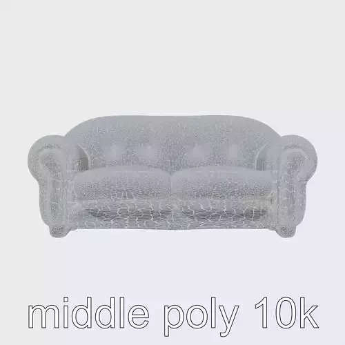 Cartoon Miniature Sofa Model with Round Shapes