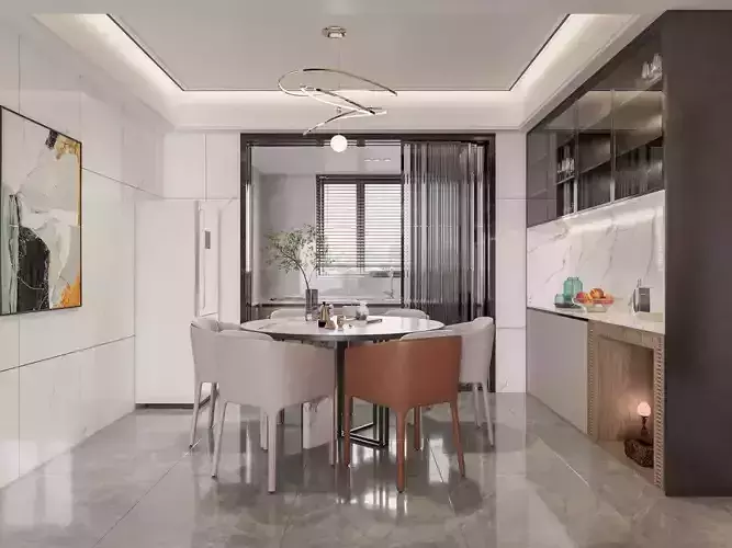 Modern living and dining room