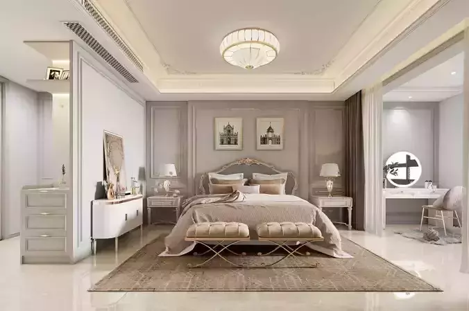 Jane European style bedroom 3D model