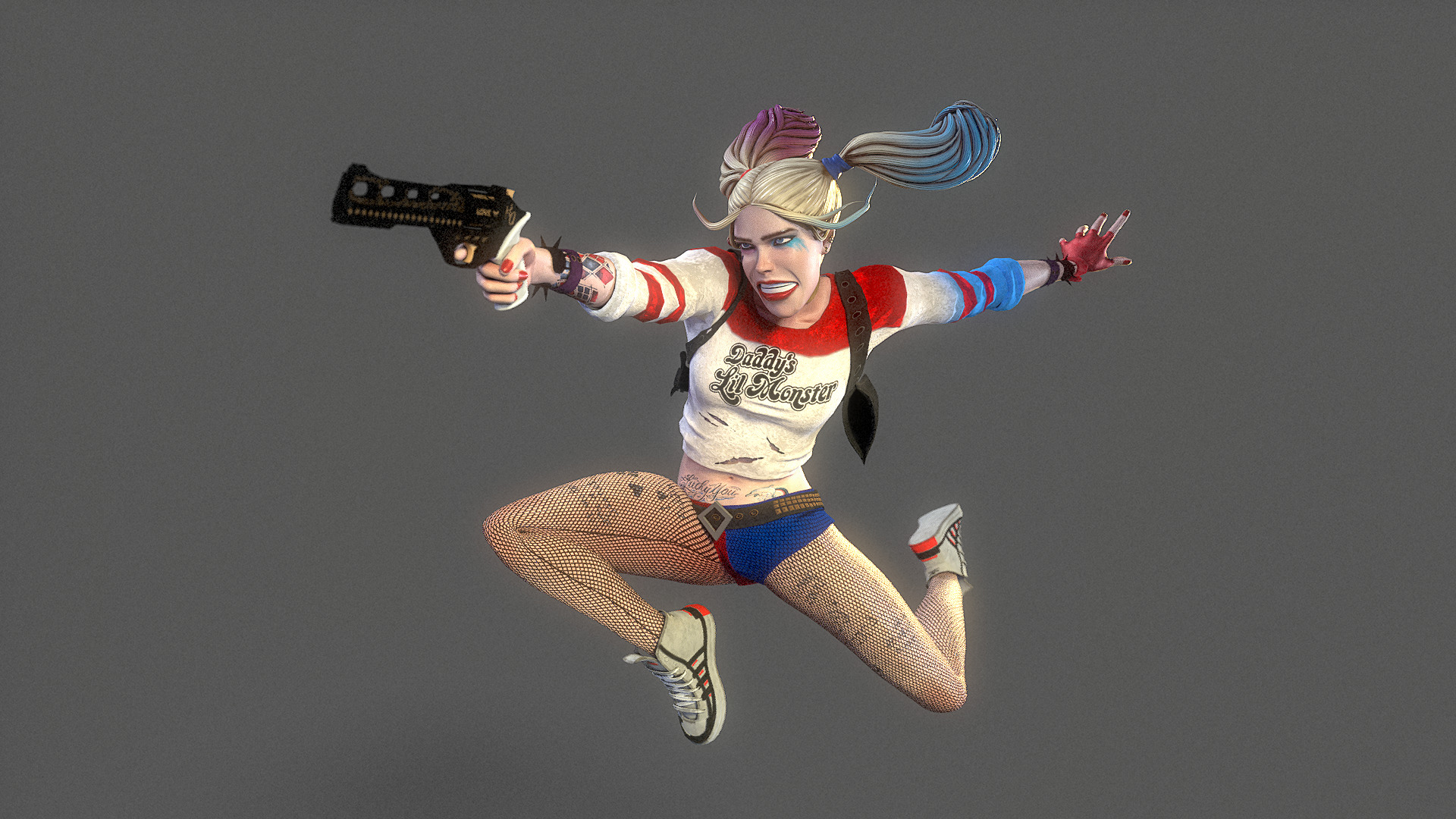 Harley Quinn Rig Low-poly 3D model_4
