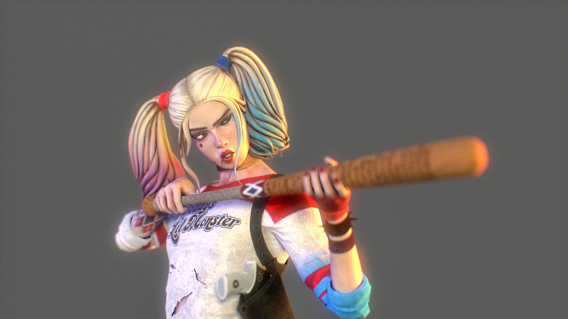 Harley Quinn Rig Low-poly 3D model_2
