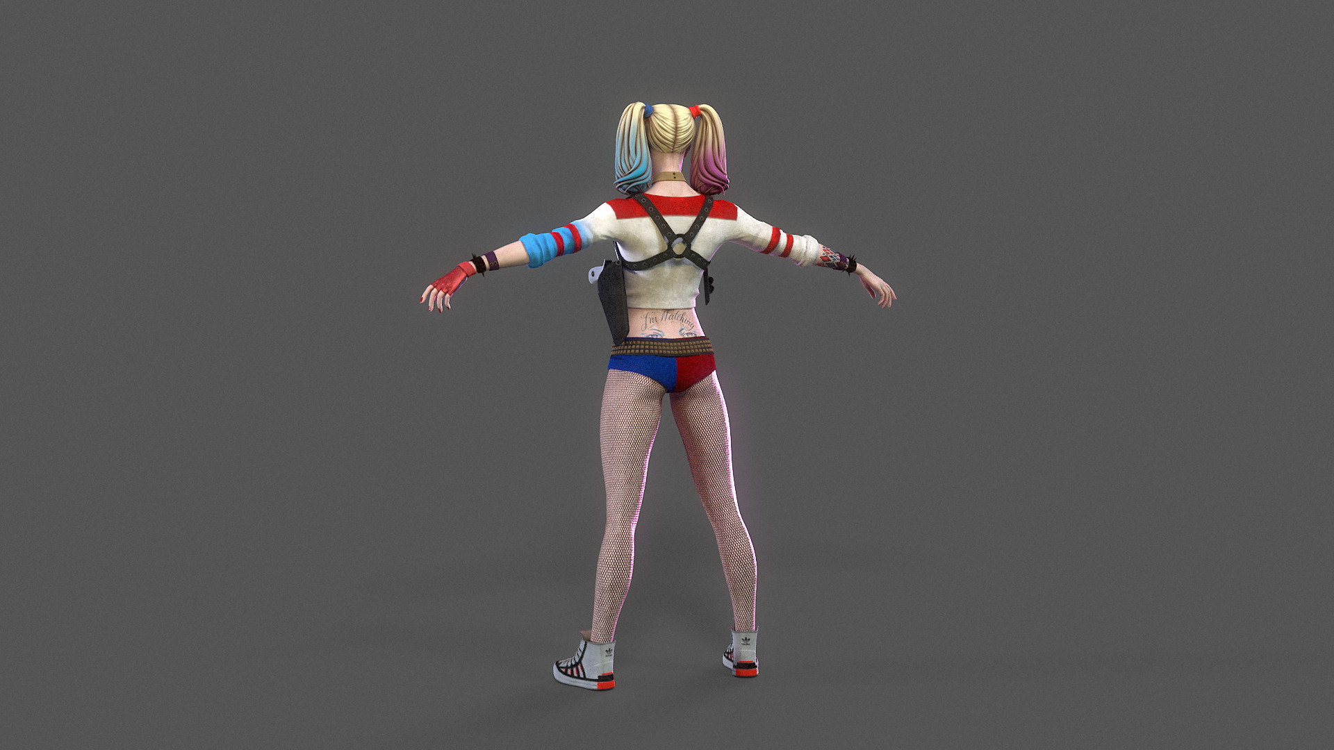 Harley Quinn Rig Low-poly 3D model_6