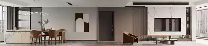 Modern living and dining room