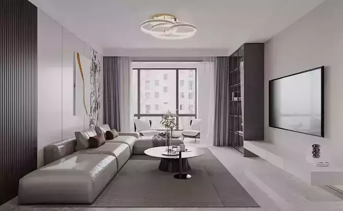 Modern living and dining room