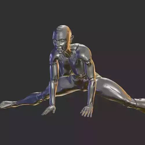 High-Tech Cyber Girl Nude Statue for 3D Print 3D print model