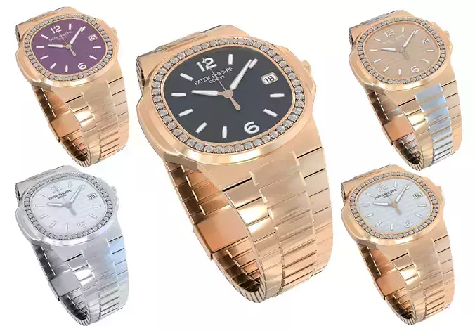 Patek Philippe Nautilus Ladies Watch Low-poly 3D model