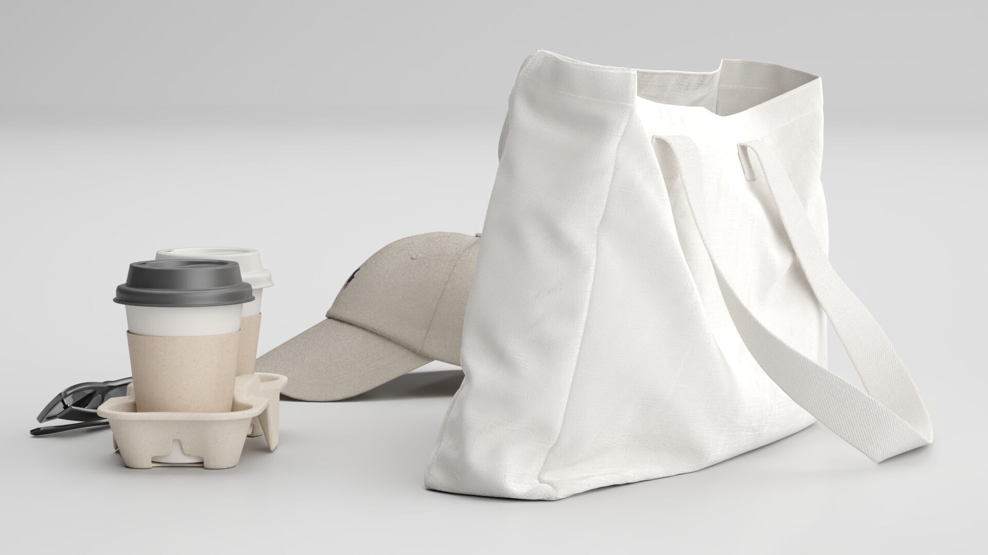 Tote Bag and Paper Cups 3D model_8