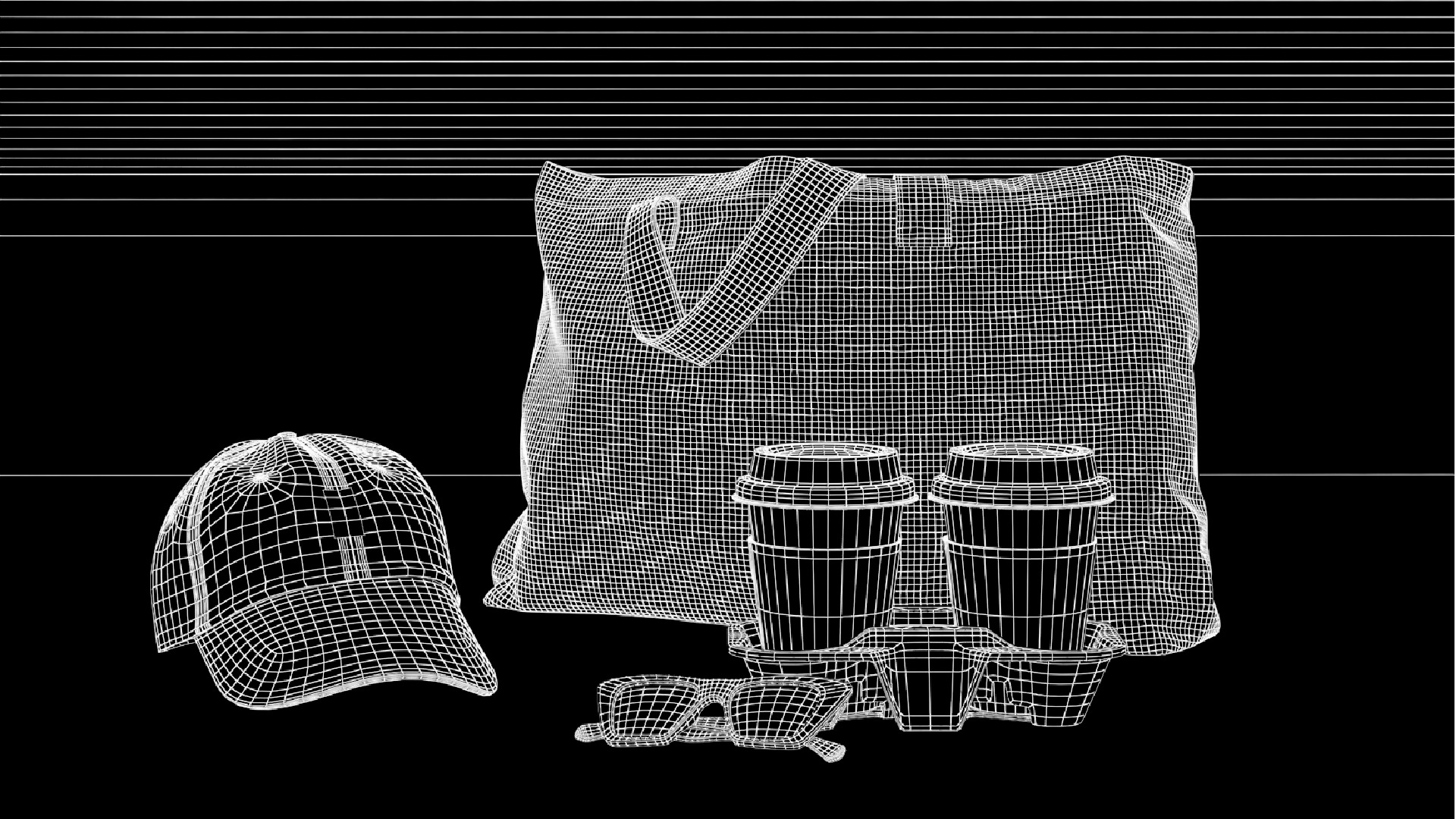 Tote Bag and Paper Cups 3D model_10