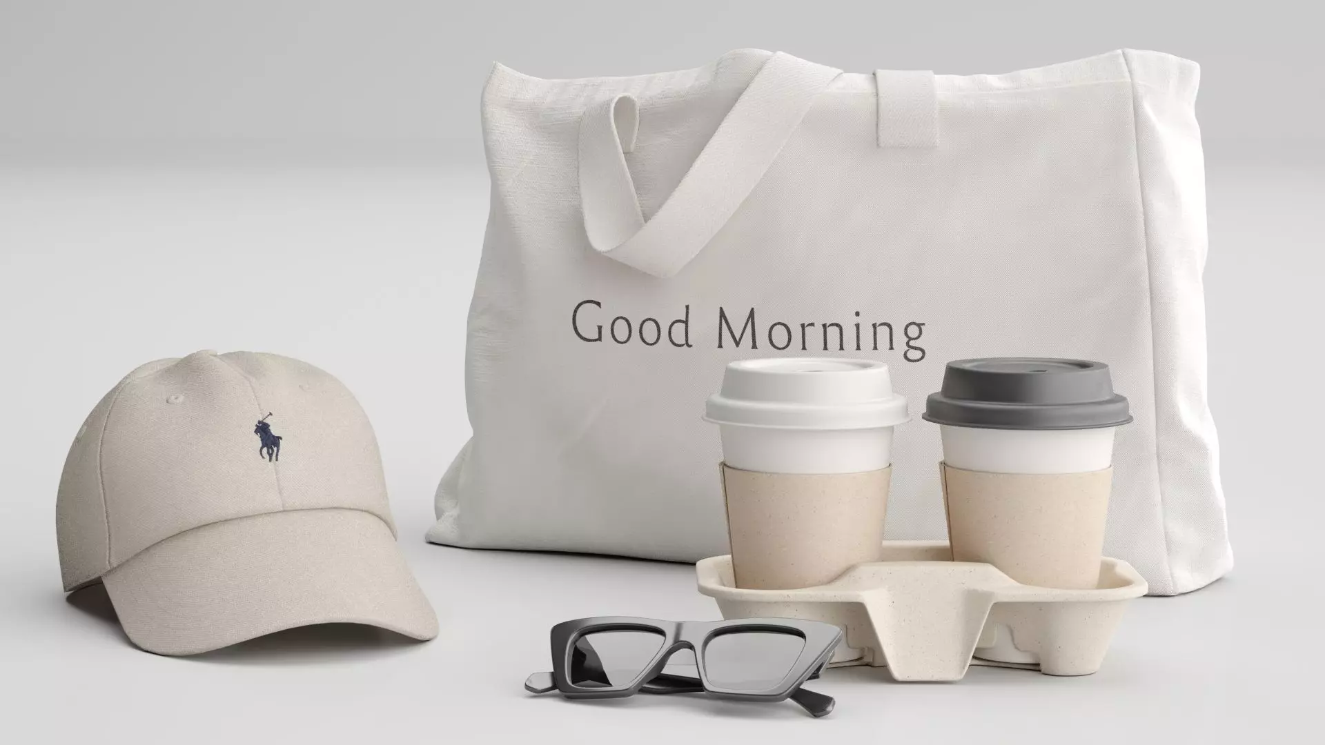 Tote Bag and Paper Cups 3D model_0