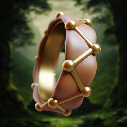 Royal Orb Ring - Fantasy Lattice Jewelry 11 3D print model