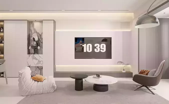 Modern living and dining room