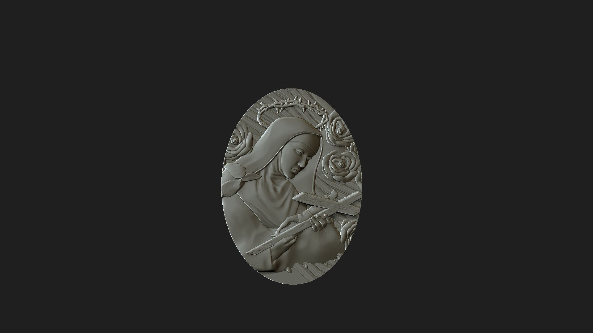 saint rita medalion 3D print model_1