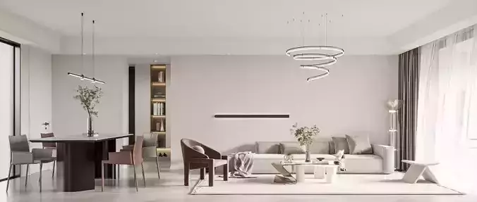 Modern living and dining room