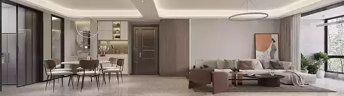 Modern living and dining room