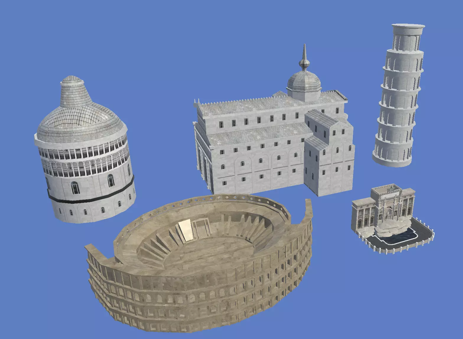Italy Historical Building Pack Low-poly 3D model_0