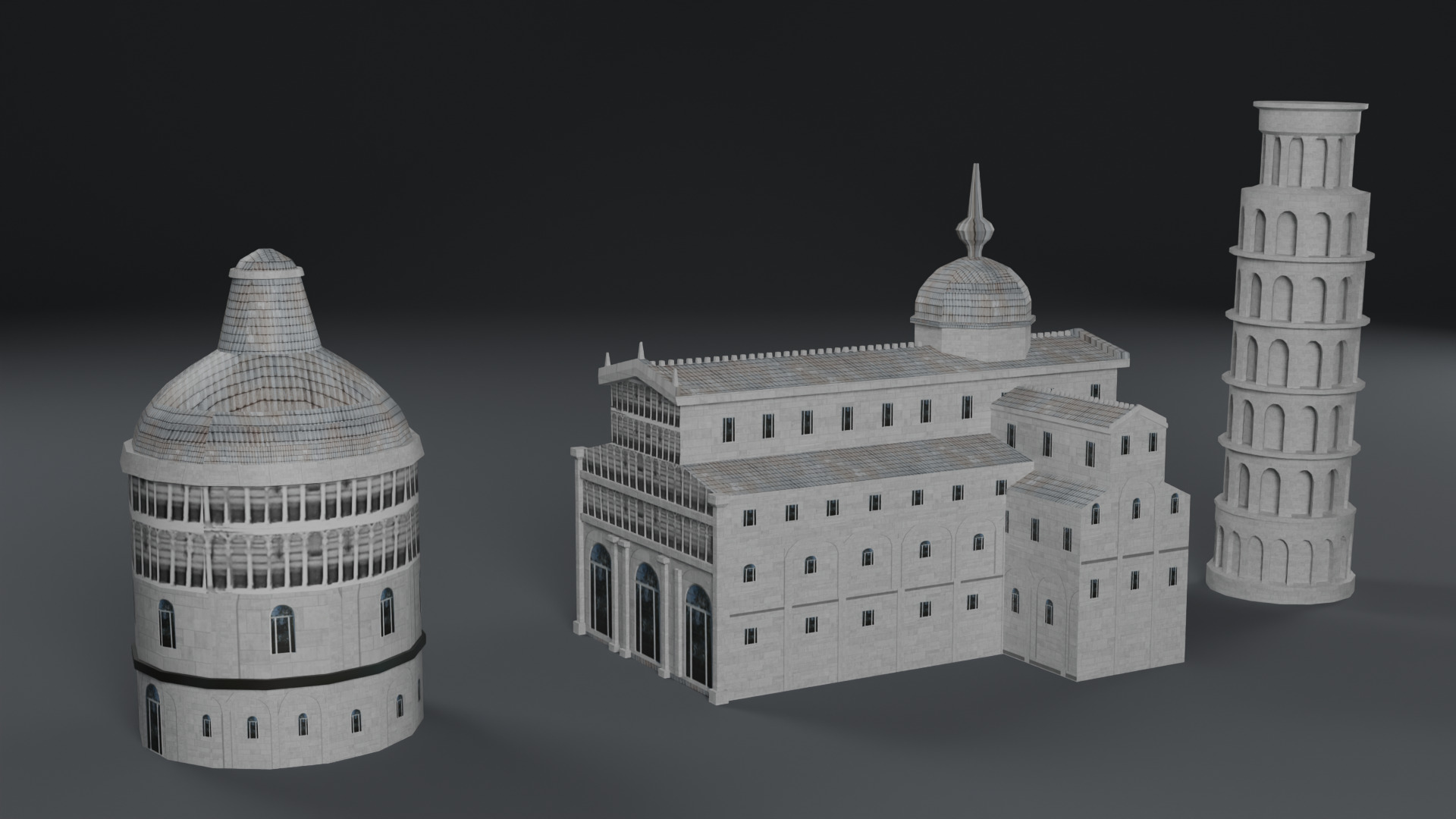 Italy Historical Building Pack Low-poly 3D model_9