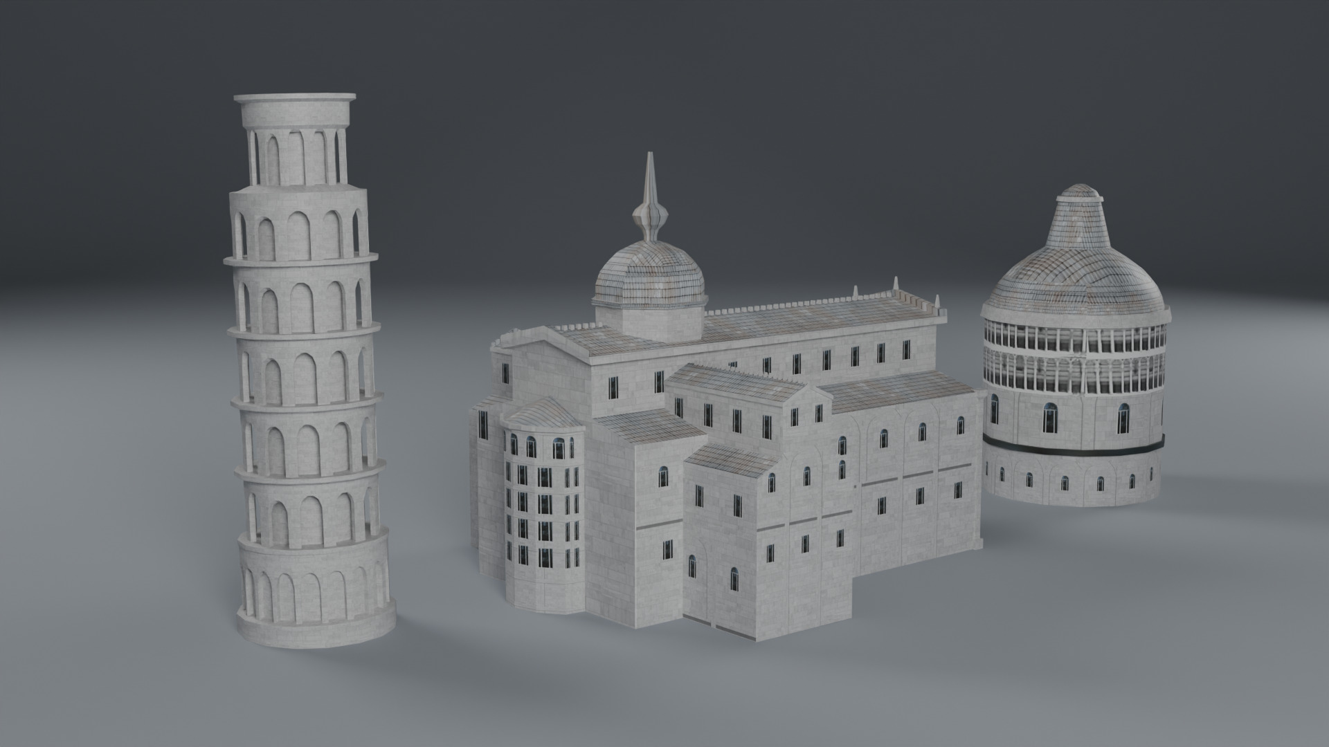 Italy Historical Building Pack Low-poly 3D model_27