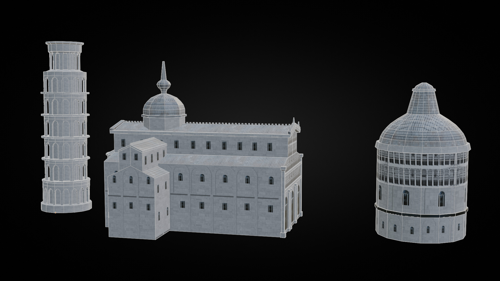 Italy Historical Building Pack Low-poly 3D model_6