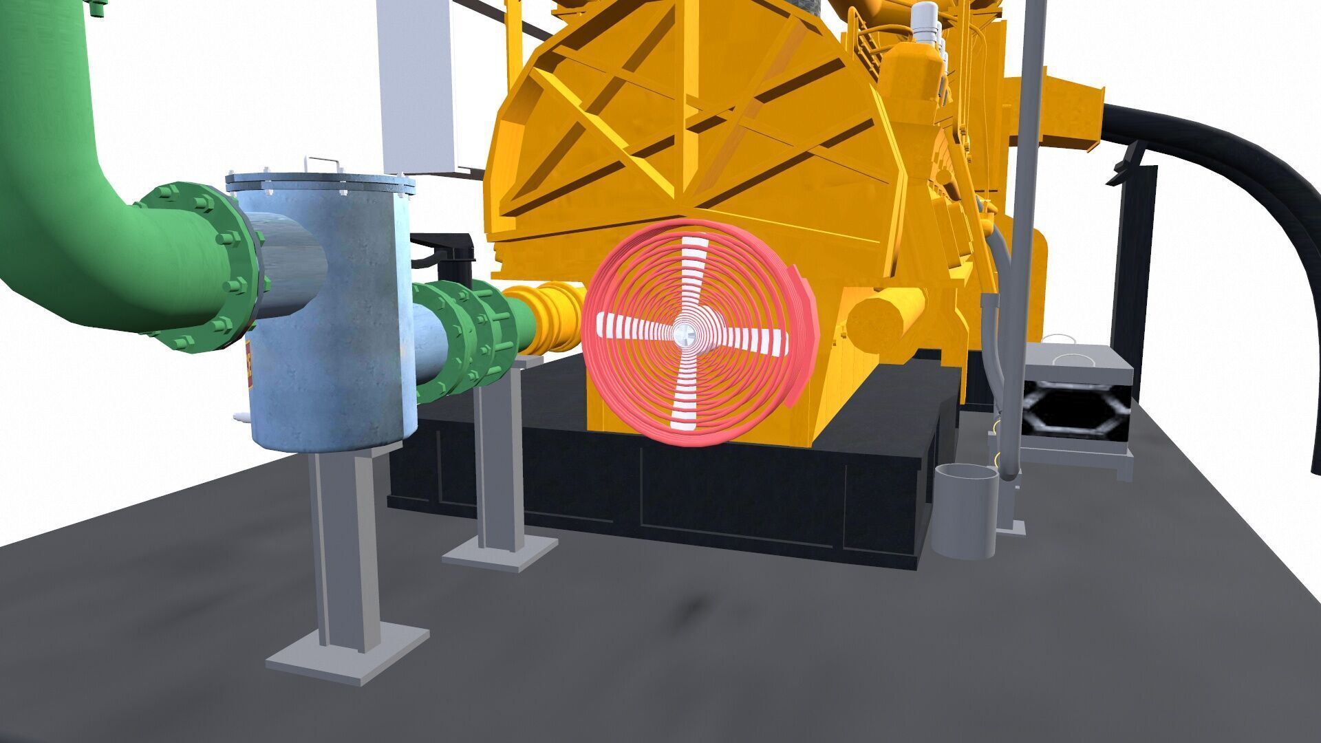 Industrial Generator Low-poly 3D model_9