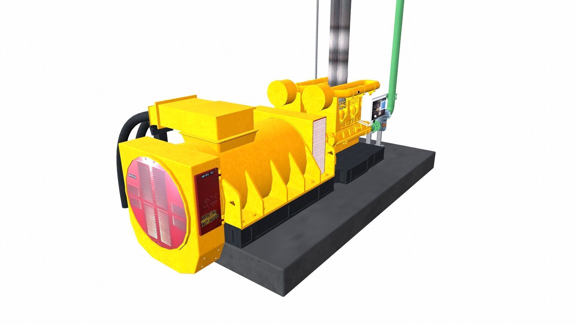 Industrial Generator Low-poly 3D model_4