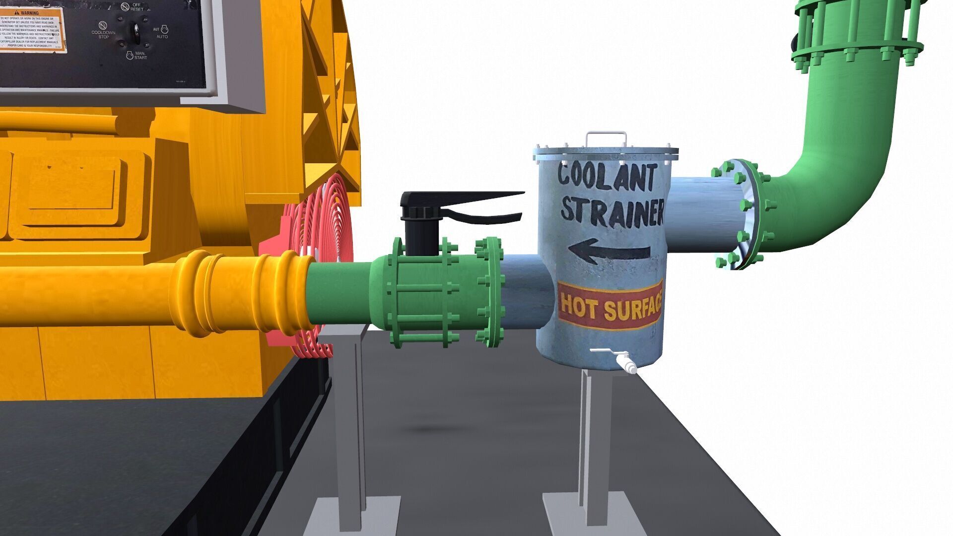 Industrial Generator Low-poly 3D model_8