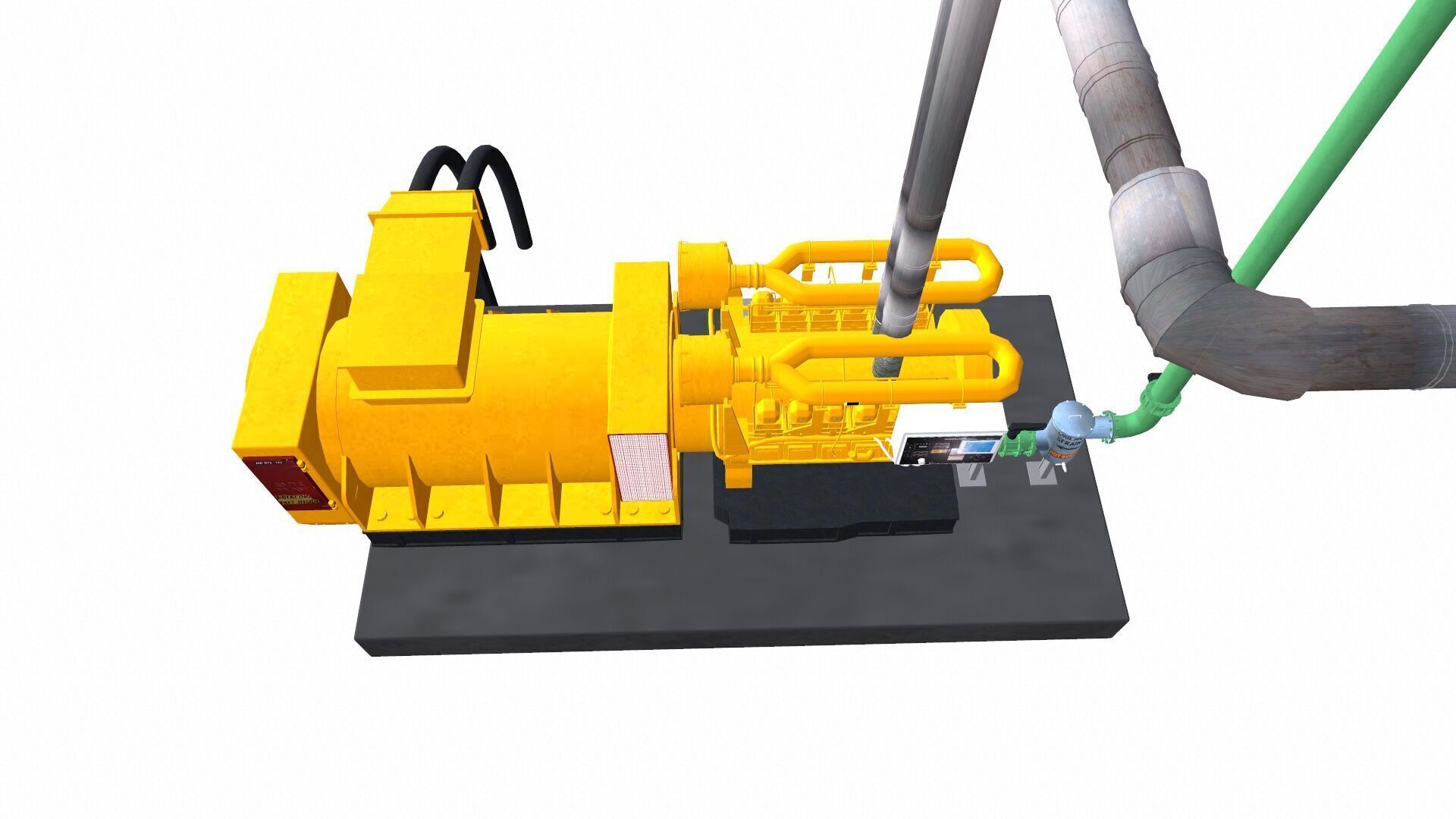 Industrial Generator Low-poly 3D model_6