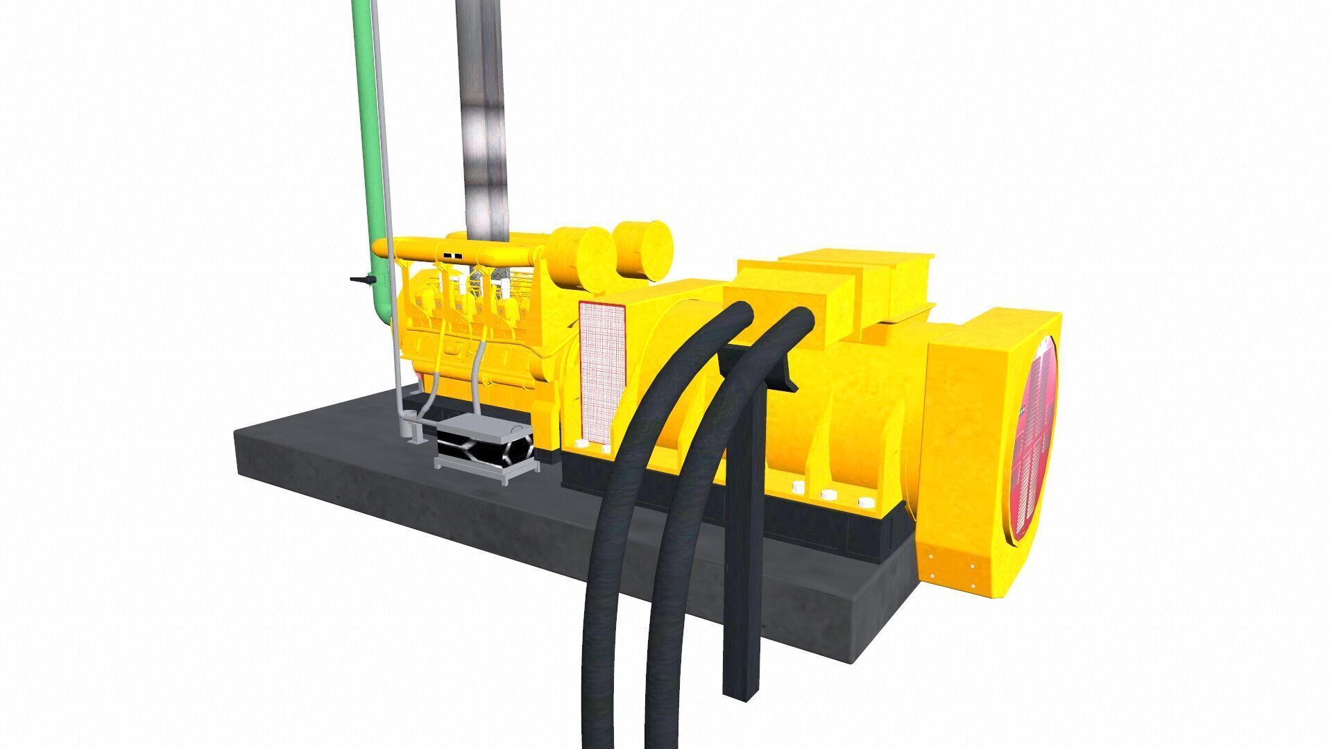 Industrial Generator Low-poly 3D model_2
