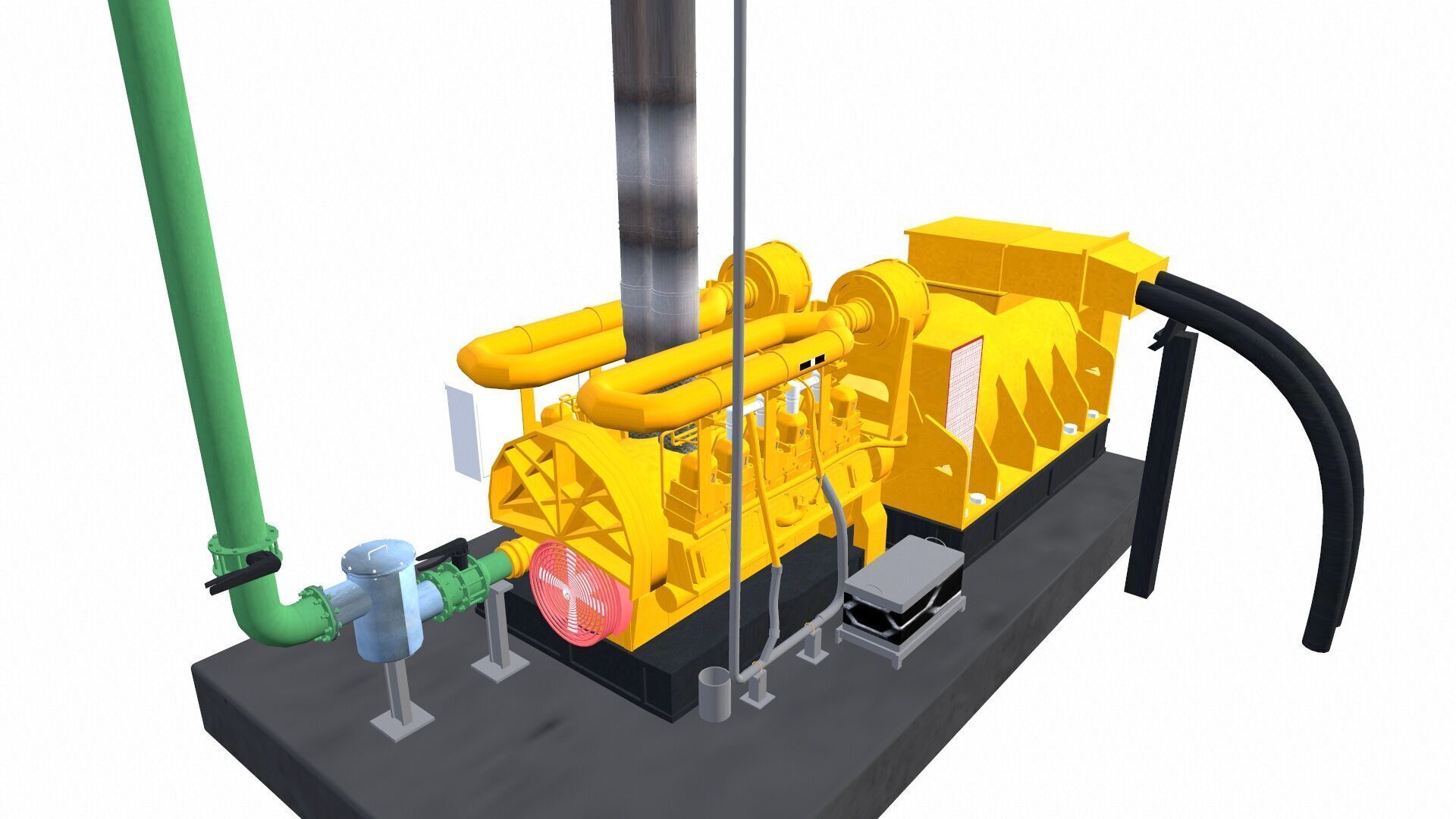Industrial Generator Low-poly 3D model_11