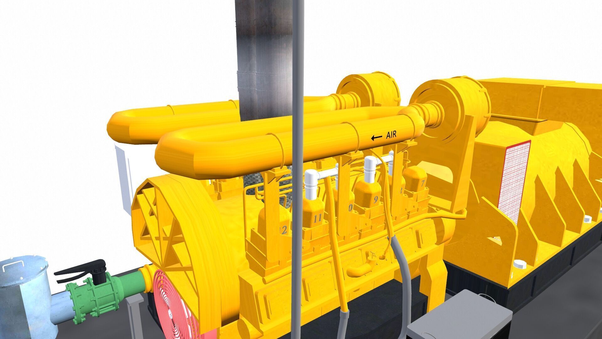 Industrial Generator Low-poly 3D model_12