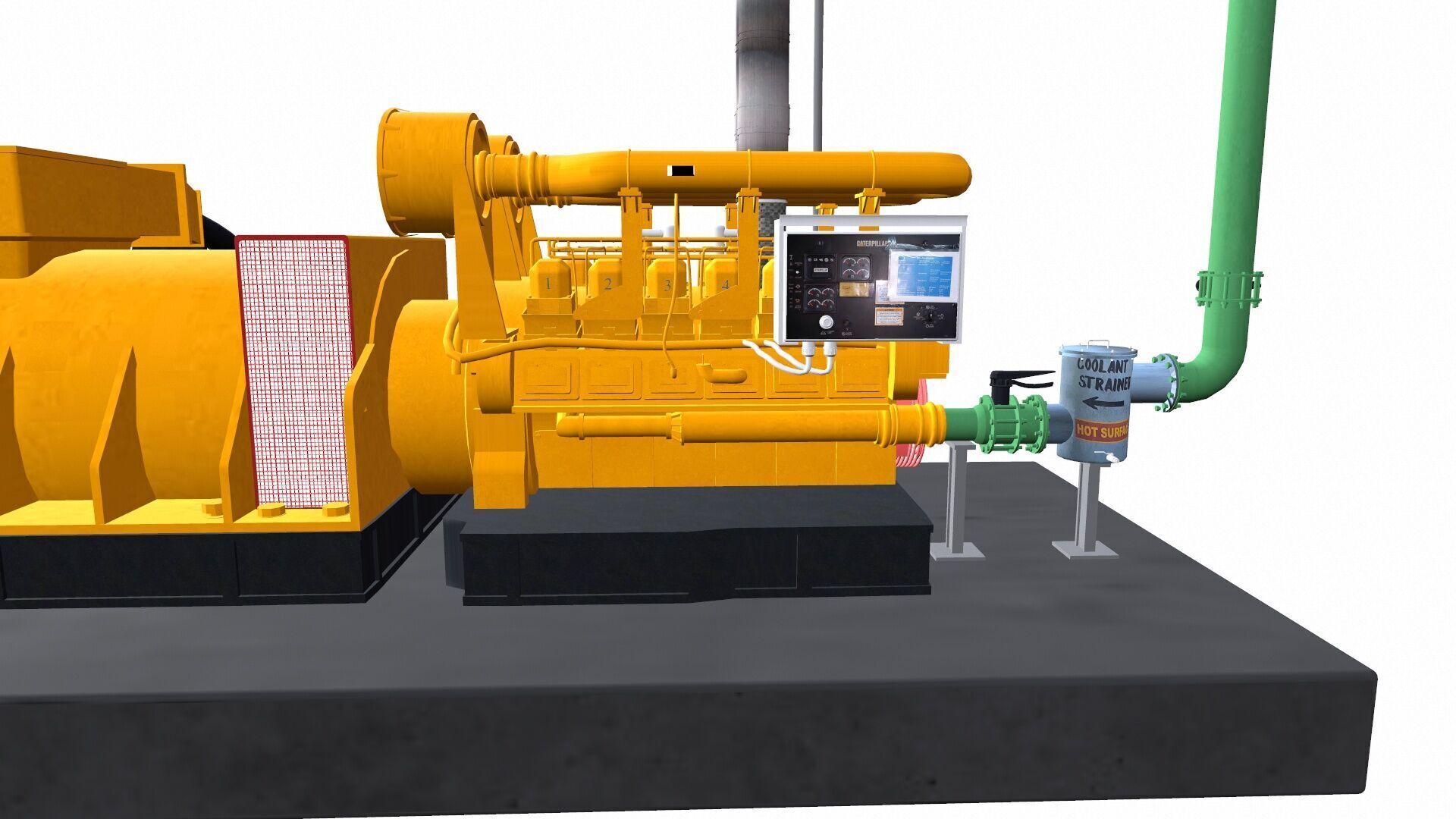 Industrial Generator Low-poly 3D model_7