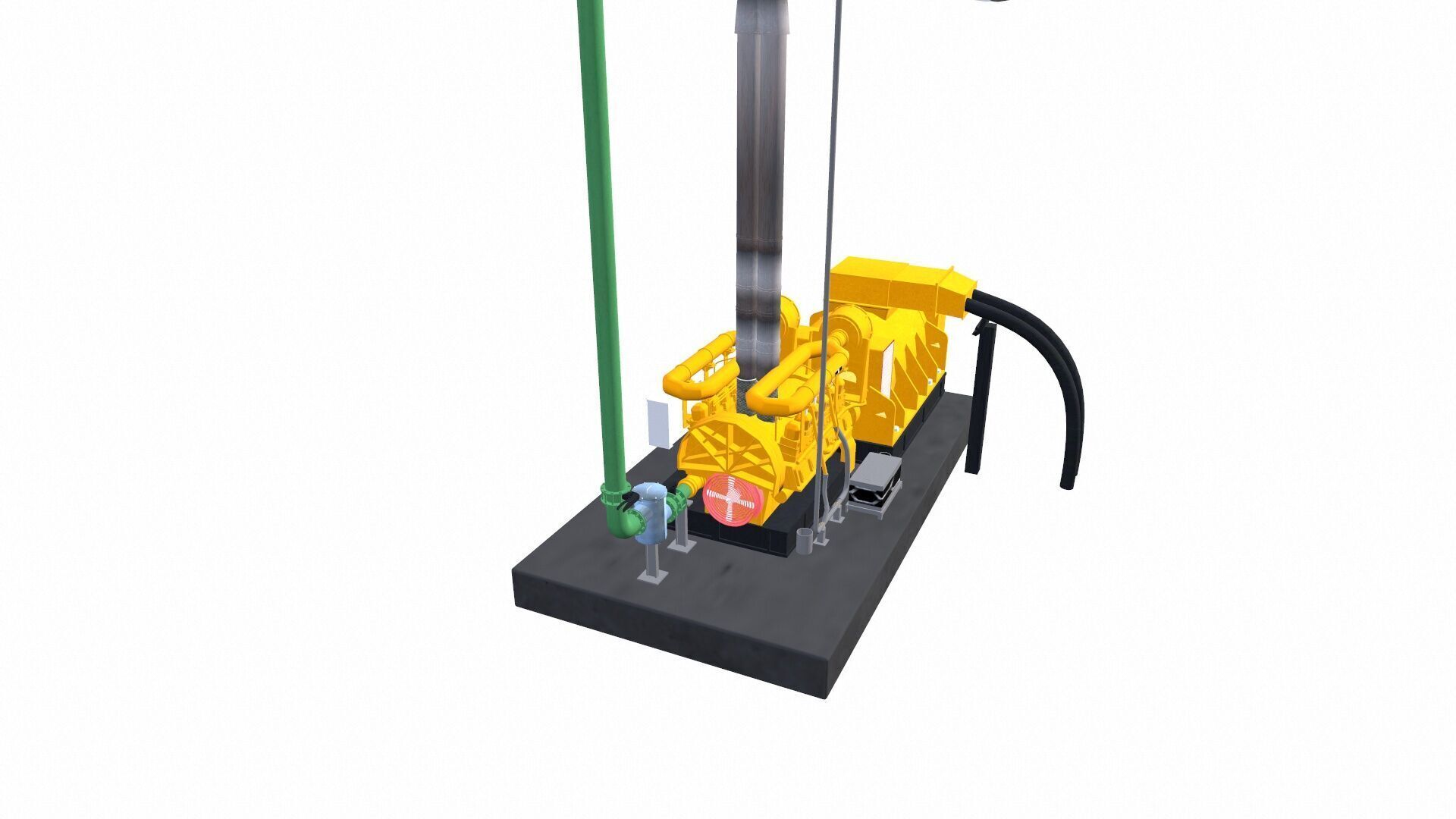 Industrial Generator Low-poly 3D model_10