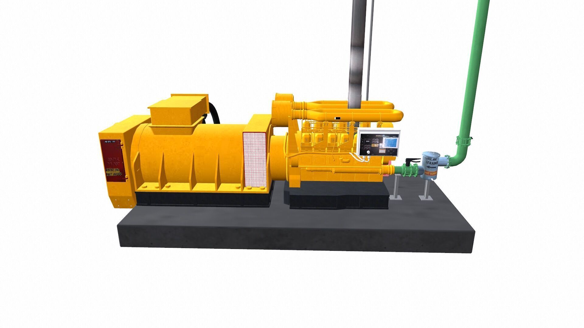 Industrial Generator Low-poly 3D model_5