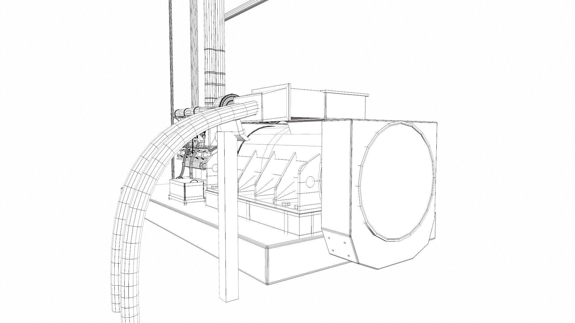 Industrial Generator Low-poly 3D model_15