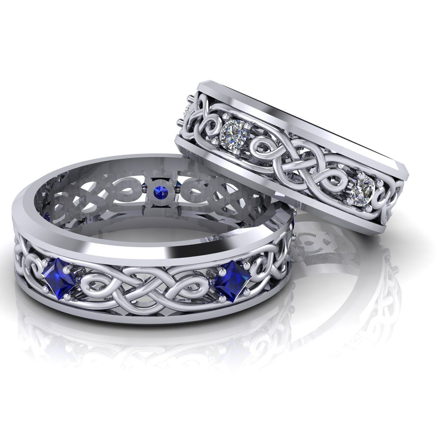 Pattern wedding band ring- STL 3d cad file 3D print model_2