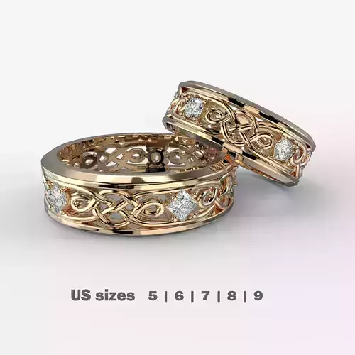 Pattern wedding band ring- STL 3d cad file