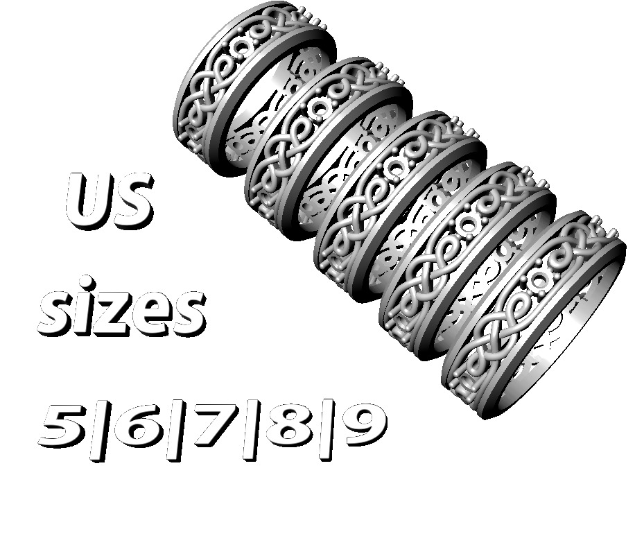 Pattern wedding band ring- STL 3d cad file 3D print model_1