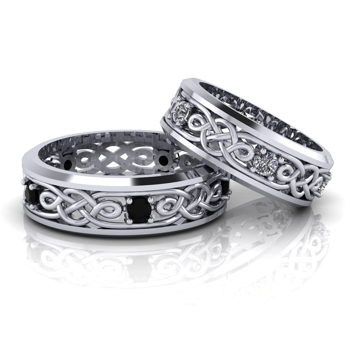 Pattern wedding band ring- STL 3d cad file 3D print model_7