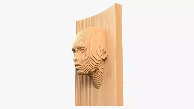 Parametric Woman Head Wall Decor 3D model
