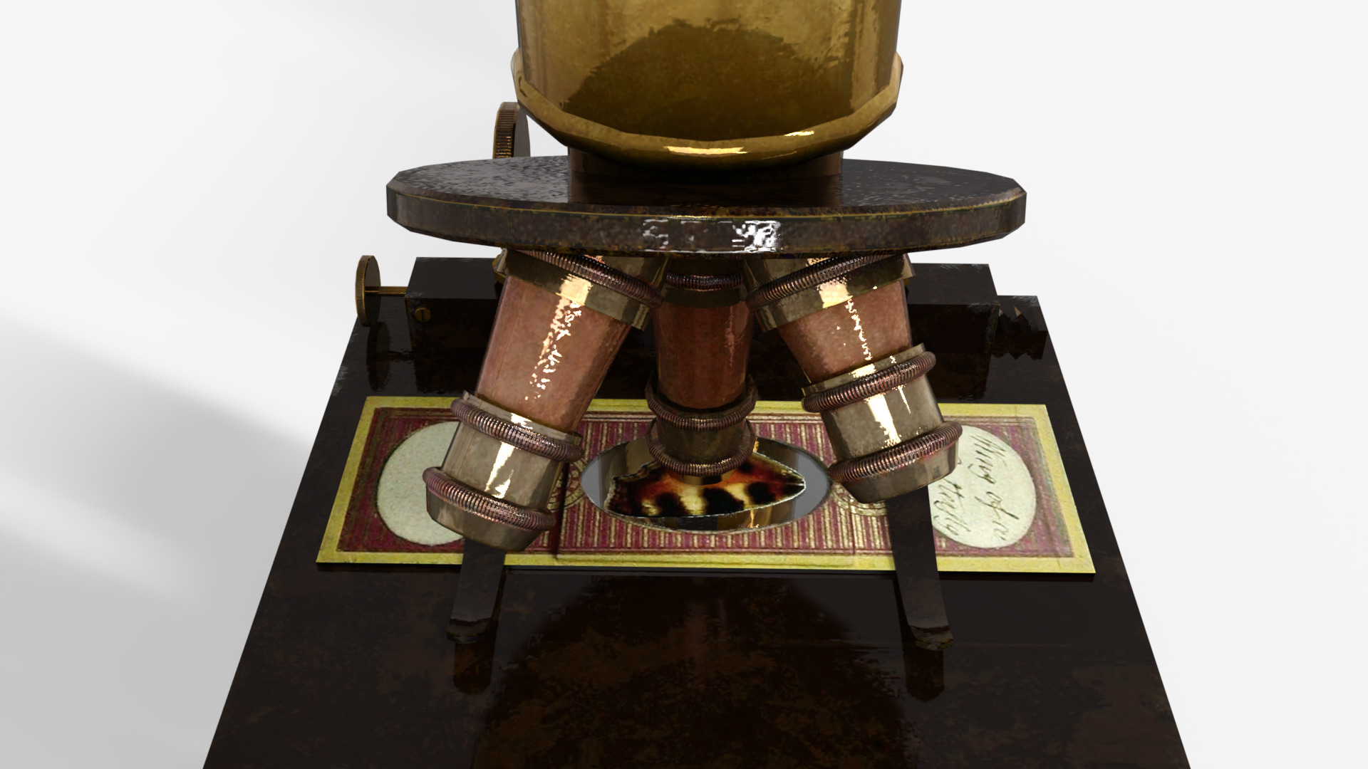 Victorian Microscope Low-poly 3D model_1