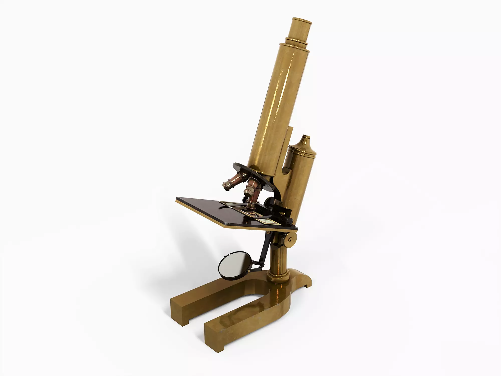 Victorian Microscope Low-poly 3D model_0