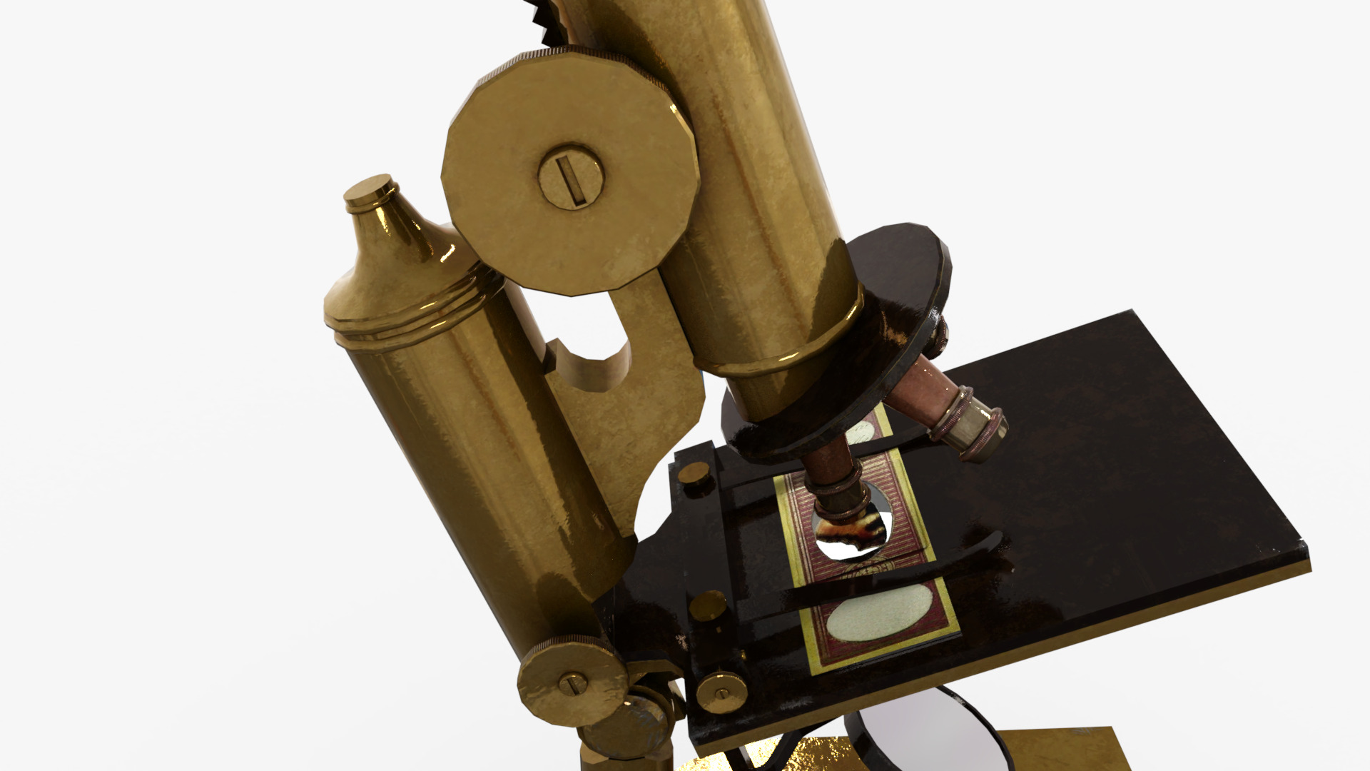 Victorian Microscope Low-poly 3D model_3