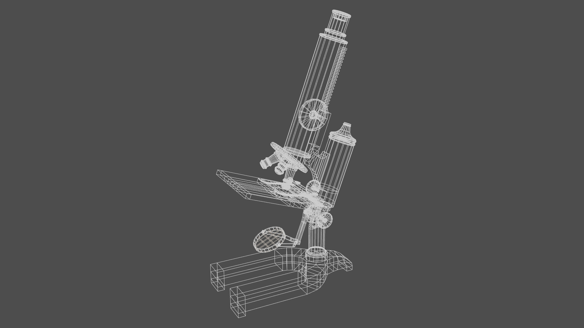 Victorian Microscope Low-poly 3D model_11