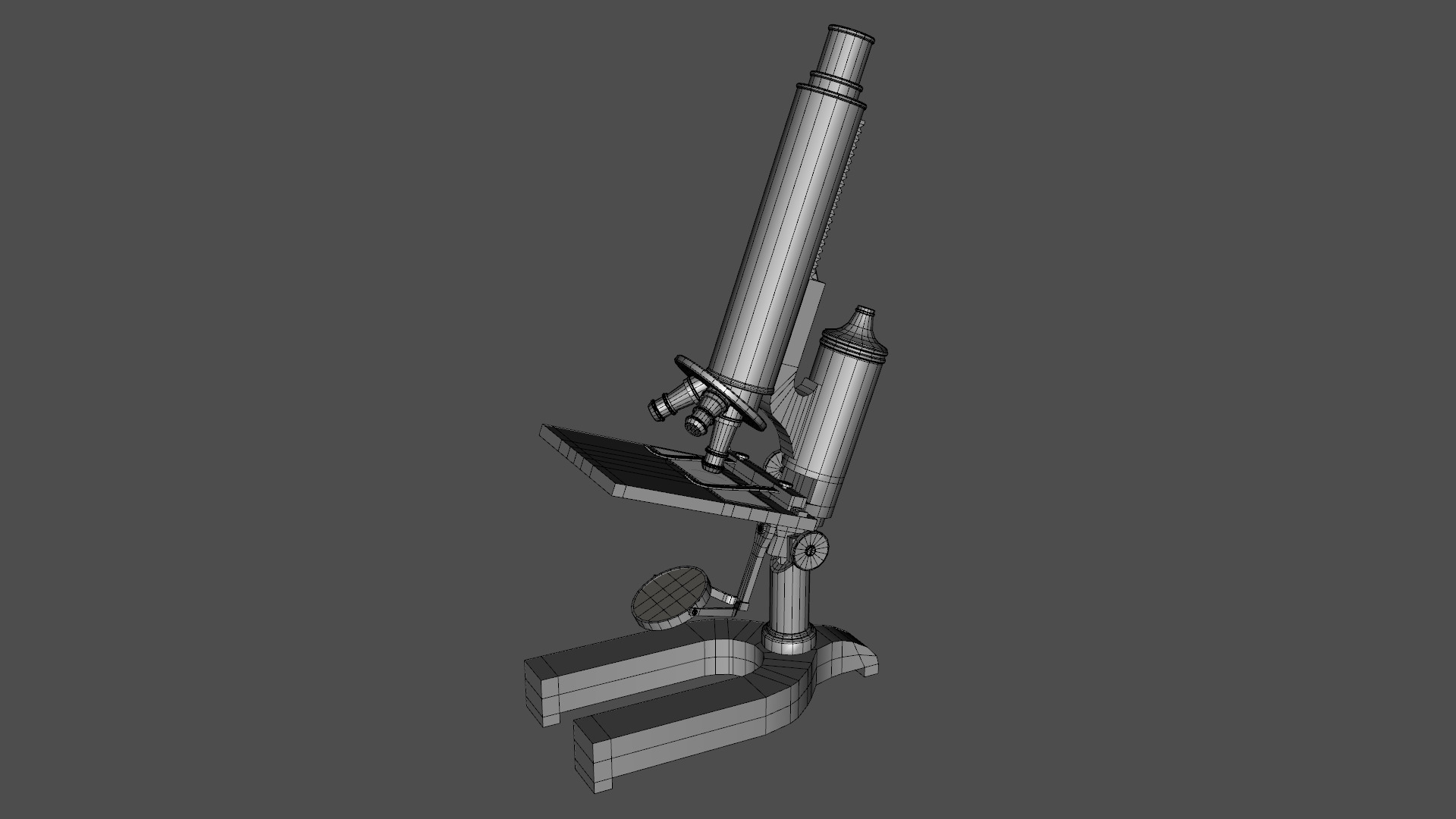 Victorian Microscope Low-poly 3D model_10