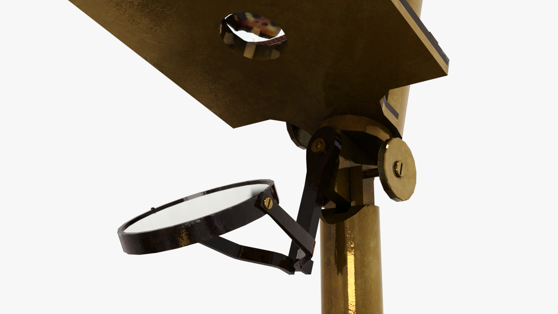 Victorian Microscope Low-poly 3D model_6