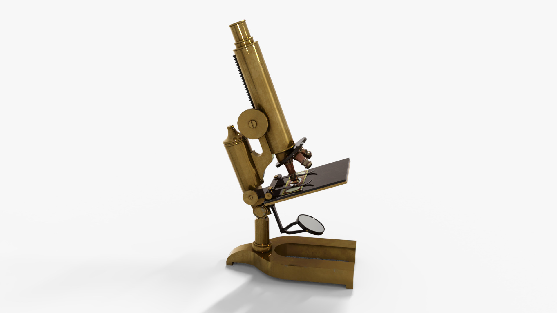 Victorian Microscope Low-poly 3D model_4