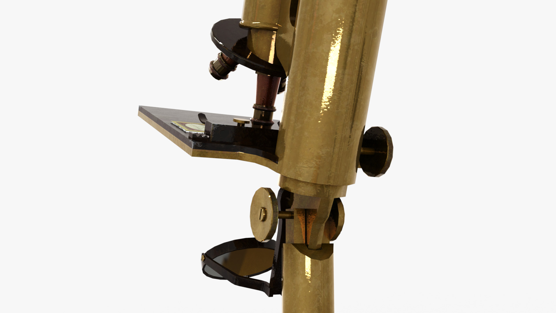 Victorian Microscope Low-poly 3D model_5