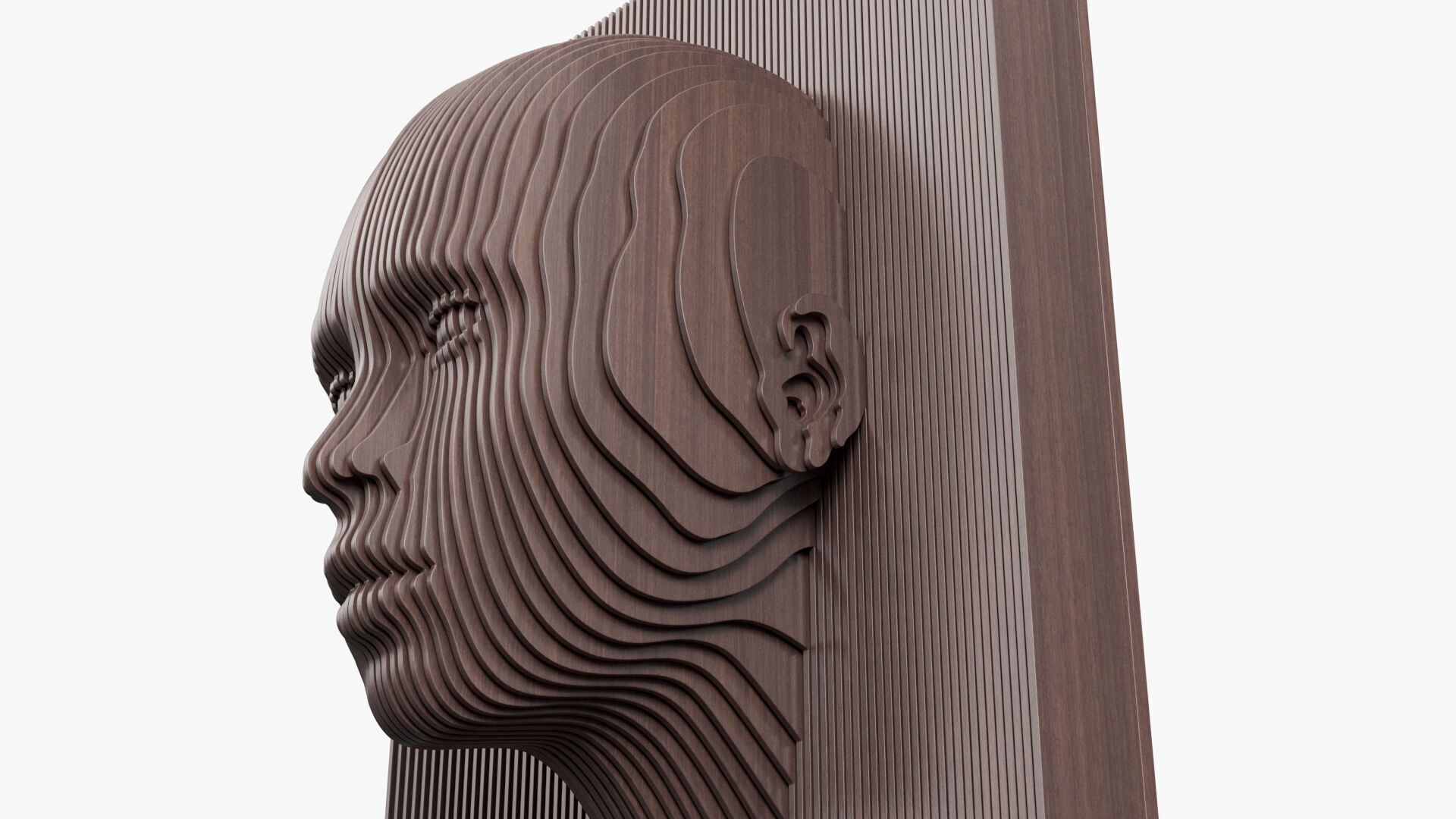 Parametric Wooden Head Set 3D model_8