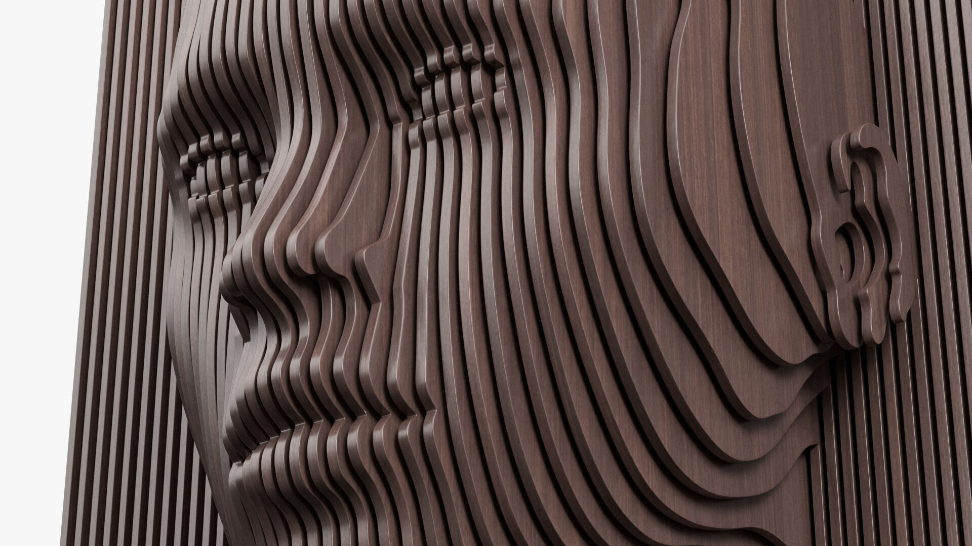 Parametric Wooden Head Set 3D model_9