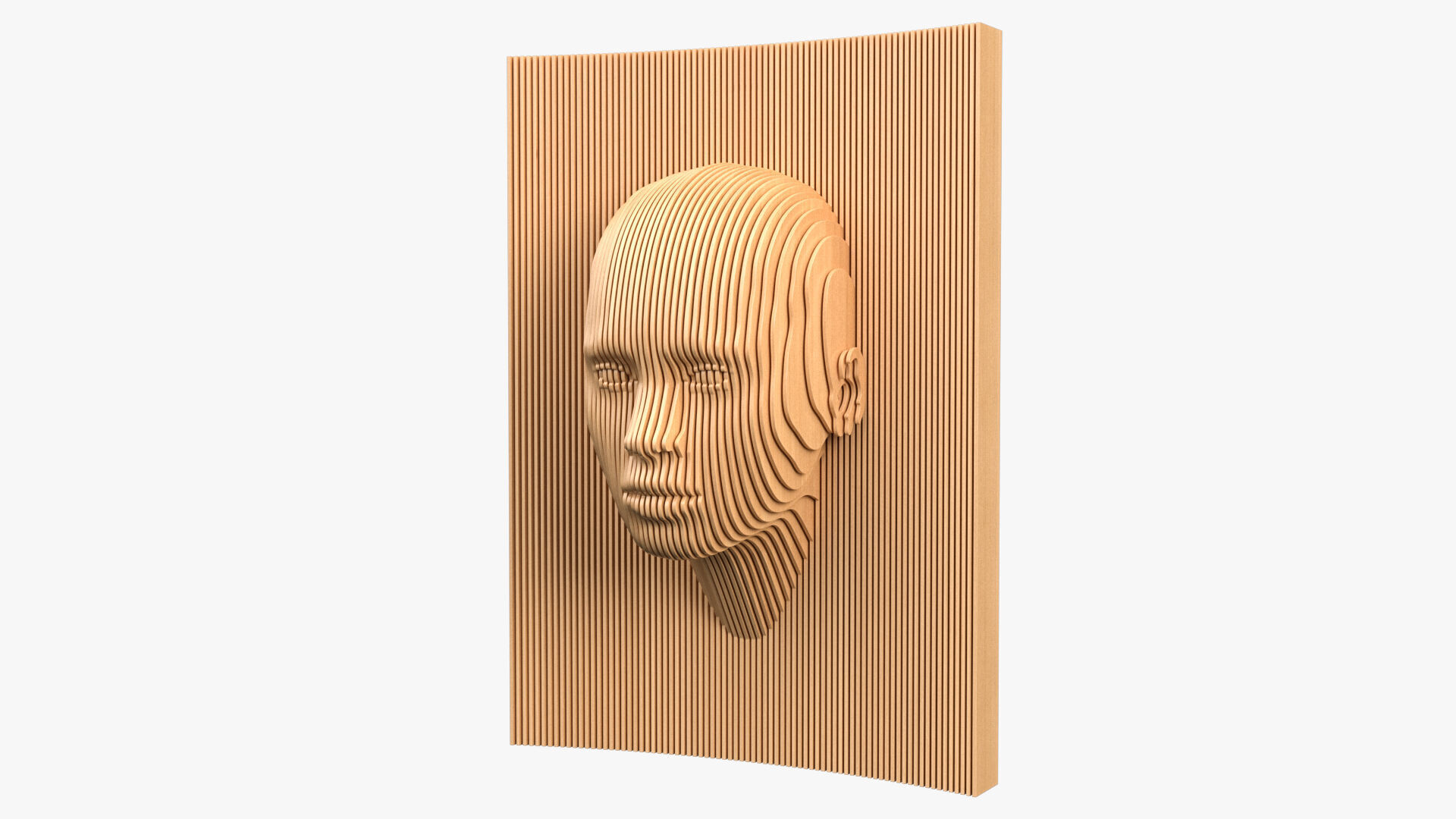 Parametric Wooden Head Set 3D model_6